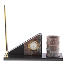 Настольный письменный набор из яшмы с часами Manager Organizer варинант исполнения - 1 | Loft Concept в Твери