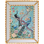 Постер в зеркальной раме в стиле шинуазри Chinoiserie Imperial Garden Peacocks on a Tree Poster варинант исполнения - 2 | Loft Concept в Твери