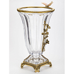 Ваза из прозрачного стекла с бронзовой вставкой в виде цветущей ветви Eden Garden porcelain and bronze варинант исполнения - 2 | Loft Concept в Твери