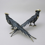 Статуэтка бронзовая пара Фазаны синие Bronze Birds варинант исполнения - 3 | Loft Concept в Твери