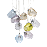 Люстра каскадная с 9-ю разноцветными стеклянными плафонами Kaleido варинант исполнения - 1 | Loft Concept в Твери