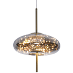 Подвесной светильник с гирляндой внутри стеклянного плафона Garland Glass Flat Hanging Lamp варинант исполнения - 1 | Loft Concept в Твери