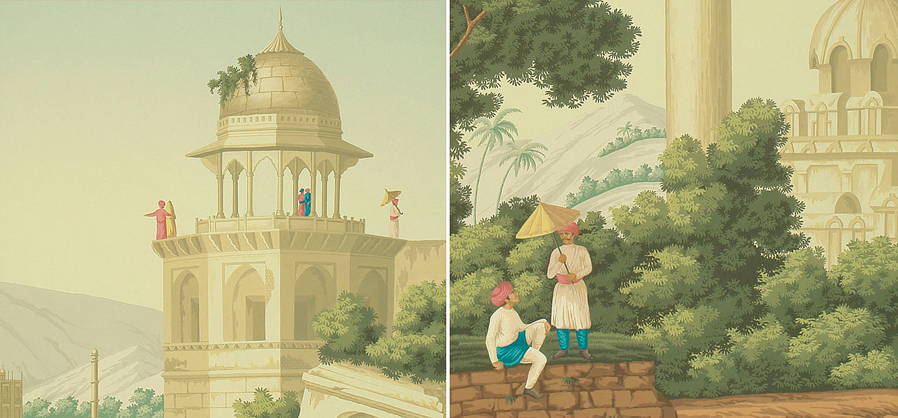 Обои ручная роспись Early Views of India Verdoyant on scenic paper Обои ручная роспись Early Views of India Verdoyant on scenic paper - Loft-Concept в Твери