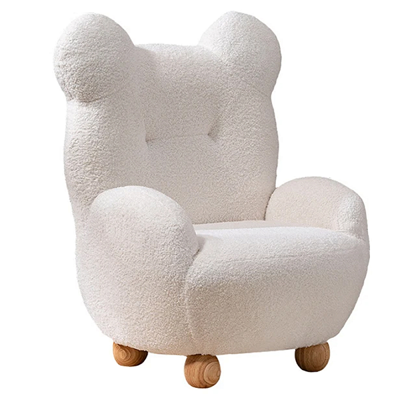Кресло мягкое для детской Мишка Velvet Armchair Bear Белый Древесина Кресло мягкое для детской Мишка Velvet Armchair Bear Белый Древесина в Твери | Loft Concept