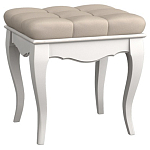 Пуф из массива бука с бежевой обивкой из велюра White Provence варинант исполнения - 1 | Loft Concept в Твери