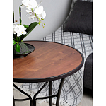 Столик приставной с круглой столешницей на металлическом черном основании Scenical Table варинант исполнения - 3 | Loft Concept в Твери