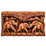 Панно из дерева слоны Panel With Animals варинант исполнения - 1 | Loft Concept в Твери