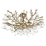 Потолочная люстра в виде ветвей деревьев золотого цвета с прозрачными подвесками-каплями Droplet Chandelier варинант исполнения - 3 | Loft Concept в Твери