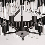 Люстра круглая из матового черного металла с подвесками из прозрачных стеклянных трубок Noir Tubes варинант исполнения - 10 | Loft Concept в Твери