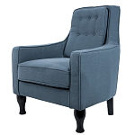 Кресло с мягкой обивкой из льна на 4-х ножках из массива березы Scarlett Armchair blue варинант исполнения - 2 | Loft Concept в Твери