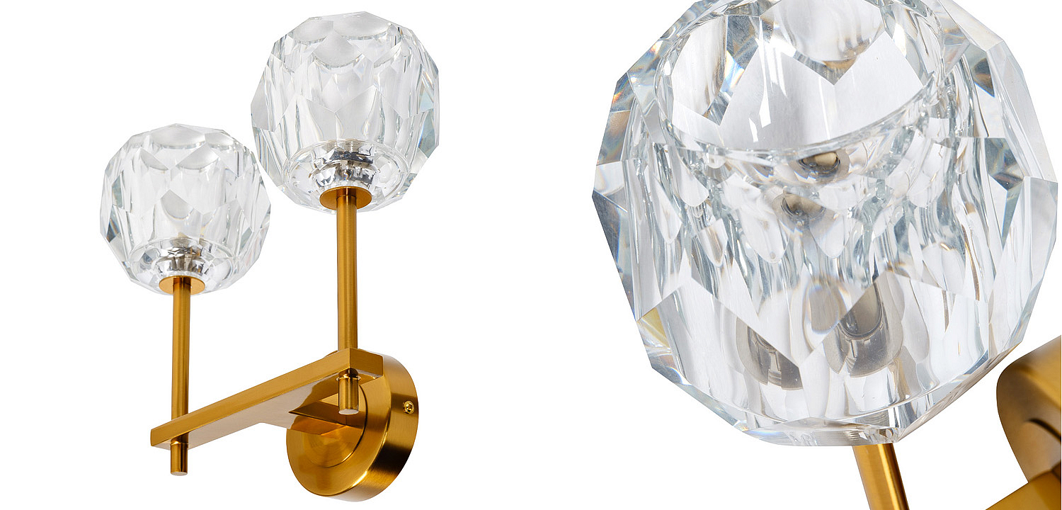 Бра RH Boule de Cristal Double Wall Lamp Gold Бра RH Boule de Cristal Double Wall Lamp Gold - Loft-Concept в Твери