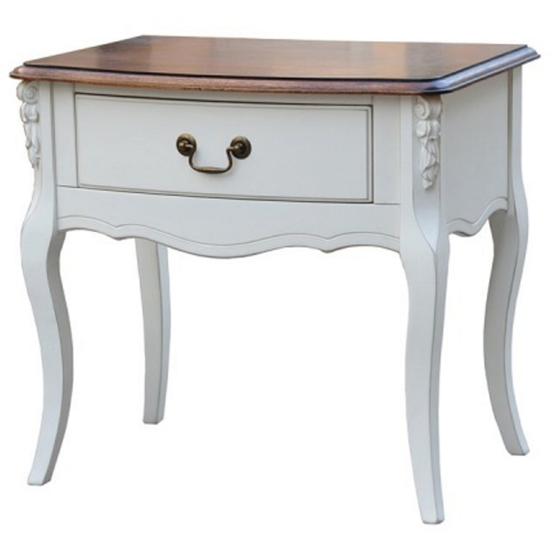Прикроватная тумба в стиле прованс с ящиком Borde Montmartre Provence Bedside Table Белый Орех Прикроватная тумба в стиле прованс с ящиком Borde Montmartre Provence Bedside Table Белый Орех в Твери | Loft Concept