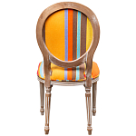 Стул бежевый в разноцветную полоску из натурального бука с изображением птиц и цветов Blooming Birds Colorful Stripes Chair варинант исполнения - 3 | Loft Concept в Твери