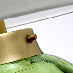 Настольная лампа с шарообразным прозрачным основанием из цветного переработанного стекла и белым цилиндрическим абажуром Elstead Lighting варинант исполнения - 2 | Loft Concept в Твери