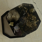 Шкатулка из эпоксидной смолы с цветами черная Epoxy Resin Square Box Black варинант исполнения - 4 | Loft Concept в Твери