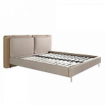 Кровать двуспальная серая с изголовьем из экокожи и ткани Modern Look варинант исполнения - 4 | Loft Concept в Твери