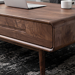 Кофейный стол из массива дерева с выдвижными ящиками Coffee Walnut Table варинант исполнения - 6 | Loft Concept в Твери