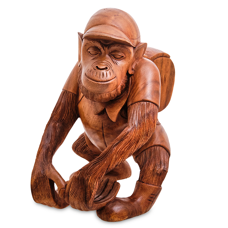 Статуэтка деревянная в виде обезьяны Bali Monkey Коричневый Статуэтка деревянная в виде обезьяны Bali Monkey Коричневый в Твери | Loft Concept