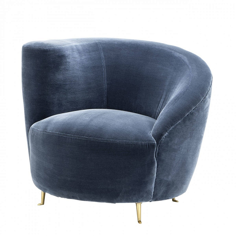 Кресло Eichholtz Chair Khan Синий Латунь Кресло Eichholtz Chair Khan Синий Латунь в Твери | Loft Concept