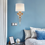 Бра с цветочным основанием и тканевым абажуром Tugella Flower Lamp варинант исполнения - 4 | Loft Concept в Твери