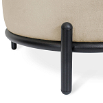 Банкетка круглая бежевый велюр на 4-х металлических ножках черного цвета SANJAY варинант исполнения - 2 | Loft Concept в Твери