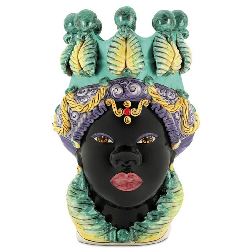 Ваза Vase Moro Lady Big Traditional Черный Зеленый Фиолетовый Ваза Vase Moro Lady Big Traditional Черный Зеленый Фиолетовый в Твери | Loft Concept