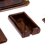 Настольный письменный набор с часами из природного камня обсидиана  Contract Extended варинант исполнения - 5 | Loft Concept в Твери