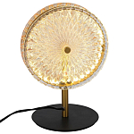 Настольная лампа с плафоном из рельефного стекла Peony Glass Bronze  варинант исполнения - 2 | Loft Concept в Твери