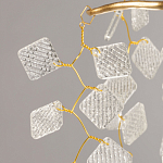 Люстра подвесная золотого цвета с декоративными ветвями и прозрачными рельефными подвесками FAIRYTREE Light варинант исполнения - 10 | Loft Concept в Твери