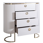 Комод белый овальный с мраморной столешницей Thoroughbass варинант исполнения - 2 | Loft Concept в Твери