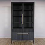 Витрина Primo со стеклянными фасадами и буфетом шпон Черный дуб варинант исполнения - 2 | Loft Concept в Твери