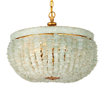 Подвесной светильник с каскадом из стеклянных декоративных элементов на золотом каркасе Shining Sea Glass варинант исполнения - 3 | Loft Concept в Твери