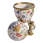 Шкатулка в форме яйца на величественных львах из фарфора с бронзовыми элементами Eden Garden варинант исполнения - 7 | Loft Concept в Твери