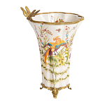 Ваза из фарфора с бронзовой стрекозой  Paradise Dragonfly варинант исполнения - 1 | Loft Concept в Твери