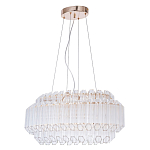 Люстра подвесная многослойная с прозрачными хрустальными трубками и золотистым каркасом Hexagon Tube Light варинант исполнения - 1 | Loft Concept в Твери