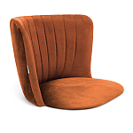 Стул с мягкой оранжевой обивкой из велюра и подъемно-поворотным механизмом на черных колесиках Harper Orange варинант исполнения - 2 | Loft Concept в Твери