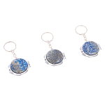 Зеркало брелок карманное двухстороннее из натурального камня Лазурит Stone Mirrors варинант исполнения - 8 | Loft Concept в Твери