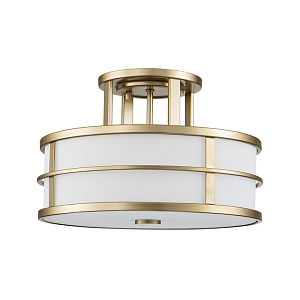 Потолочный светильник с белым матовым абажуром в металлическом каркасе Feiss