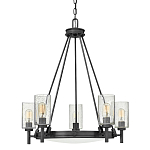  Люстра с 5-ю цилиндрическими плафонами из стекла с пузырьками Hinkley варинант исполнения - 1 | Loft Concept в Твери