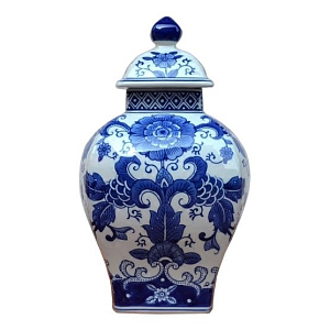 Ваза с крышкой Dark Blue Pattern