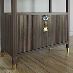 Стеллаж со стеклянными полками Elsa Dreams Walnut варинант исполнения - 1 | Loft Concept в Твери