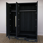 Большой Шкаф Primo Черный дуб с 3 дверьми и 3 выдвижными ящиками варинант исполнения - 8 | Loft Concept в Твери