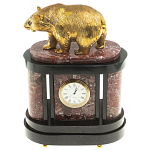 Часы настольные бронзовые с декором в виде медведя Bear Stone Clock варинант исполнения - 4 | Loft Concept в Твери