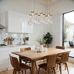 Люстра с 9-ю прозрачными стеклянными плафонами в форме капли Lucid Rain  варинант исполнения - 11 | Loft Concept в Твери