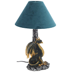 Настольная лампа Дракон Dragon Black Gold Table Lamp Синий Абажур варинант исполнения - 1 | Loft Concept в Твери