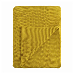 Плед из хлопка жемчужной вязки горчичного цвета Waffle Comfort варинант исполнения - 1 | Loft Concept в Твери