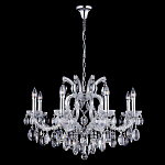 Люстра подвесная с 8-ю лампочками и прозрачными хрустальными подвесками на хромированном основании Crystal lamps варинант исполнения - 2 | Loft Concept в Твери