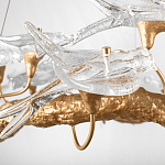 Люстра подвесная с прозрачными стеклянными птичками на ветвях Диаметр 100 см Serip Voa варинант исполнения - 10 | Loft Concept в Твери