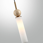 Подвесной светильник с цилиндрическим матовым плафоном и декоративным шаром из камня Orb Essence варинант исполнения - 13 | Loft Concept в Твери