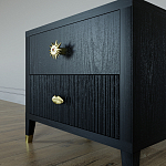 Тумба прикроватная с двумя ящиками Elsa Dreams Black варинант исполнения - 3 | Loft Concept в Твери